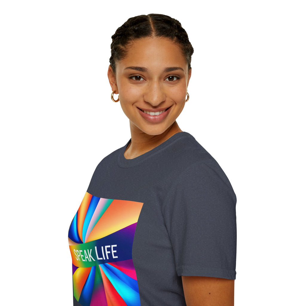 "Speak Life" Kaleidoscope Women's Softstyle T-Shirt