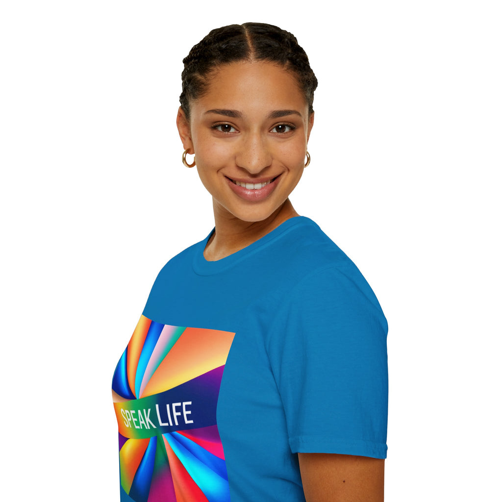 "Speak Life" Kaleidoscope Women's Softstyle T-Shirt
