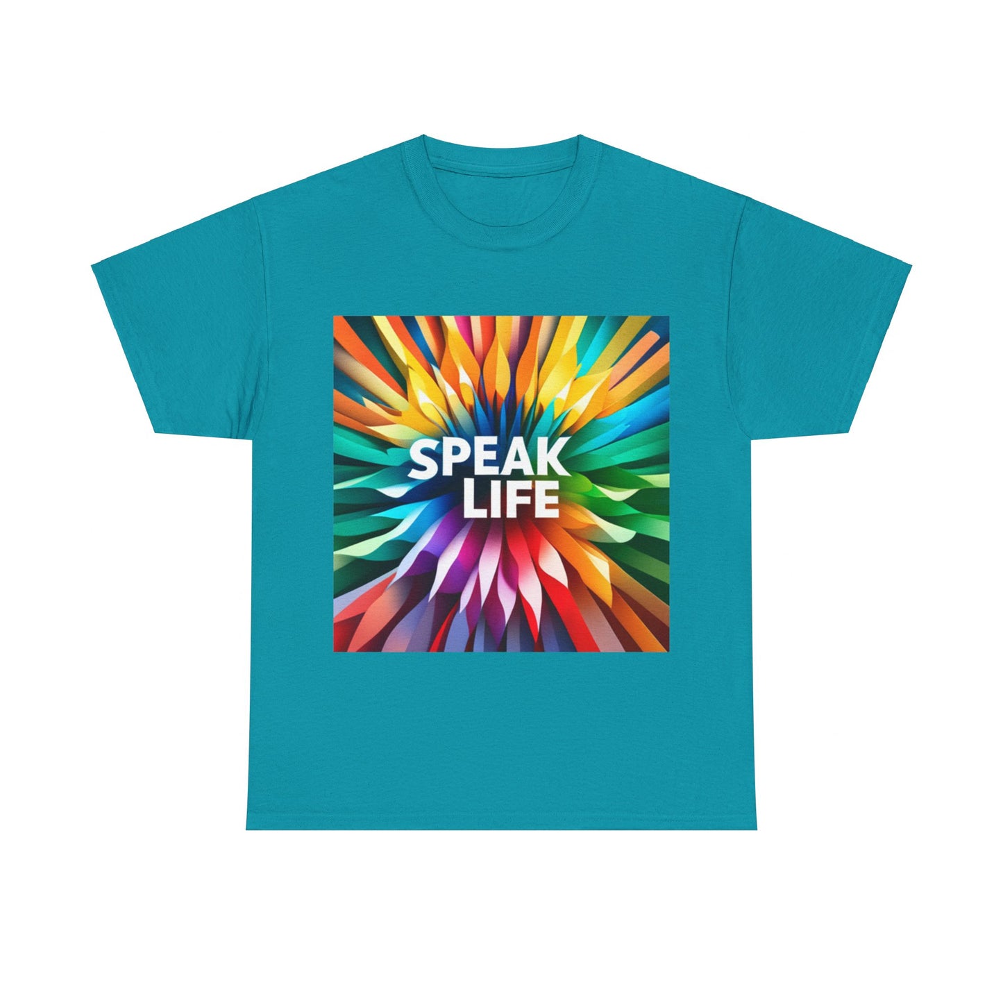 "Speak Life" Burst of Color Unisex Heavy Cotton Tee