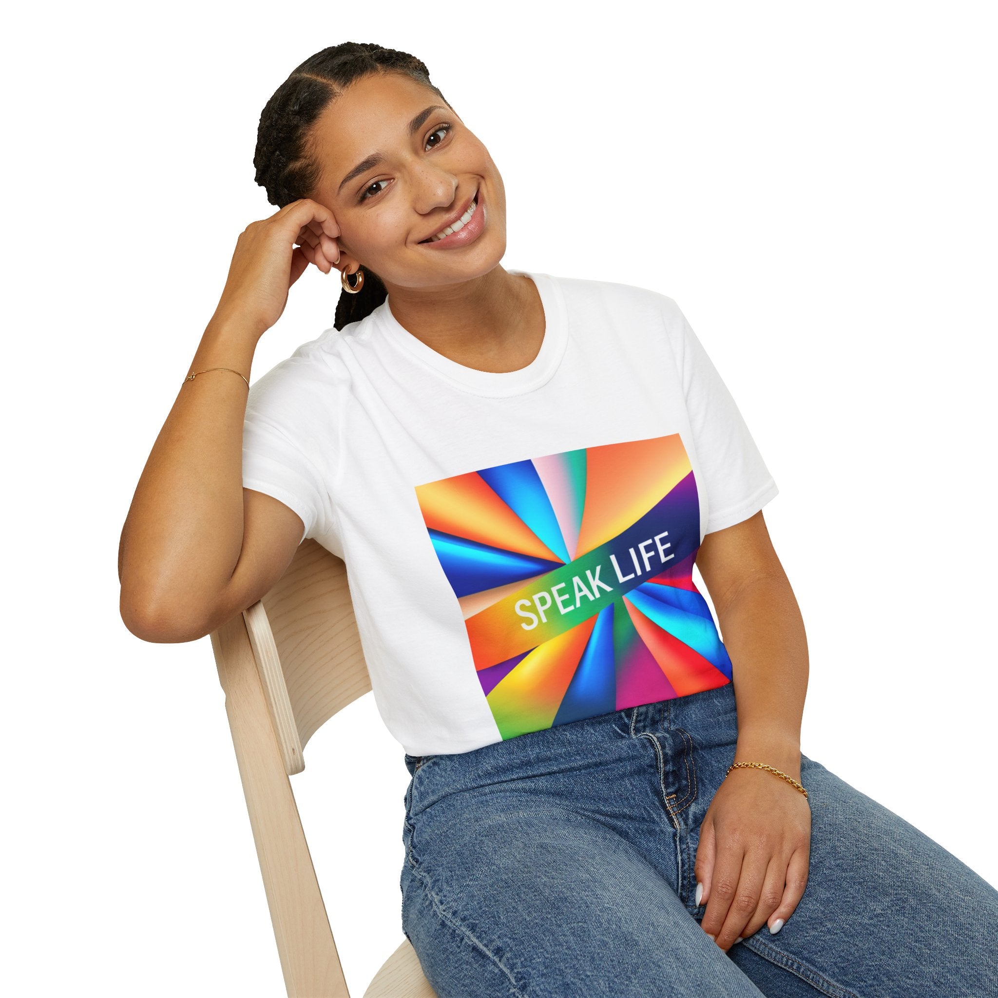 "Speak Life" Kaleidoscope Women's Softstyle T-Shirt