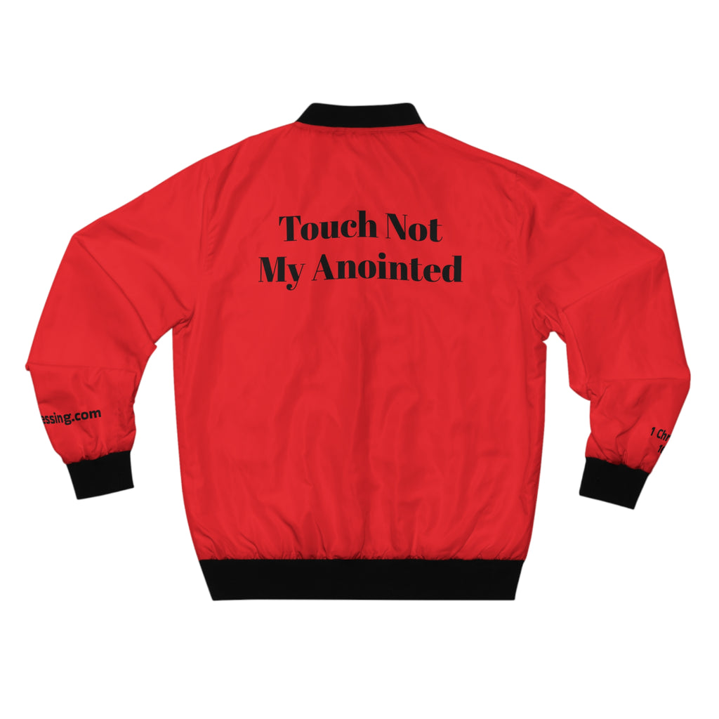 "Touch Not My Anointed" Men's Inspirational Bomber Jacket