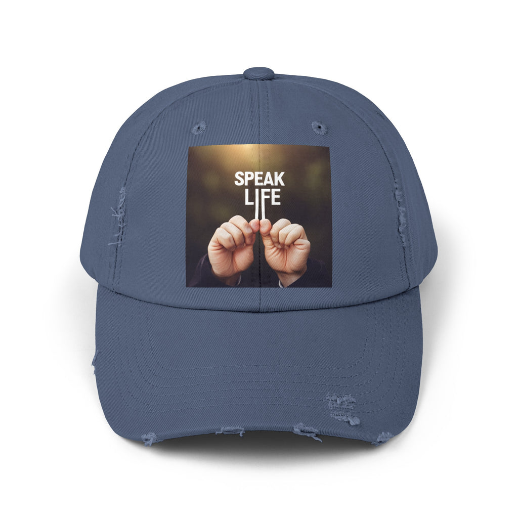 "Speak Life" Unisex Distressed Cap