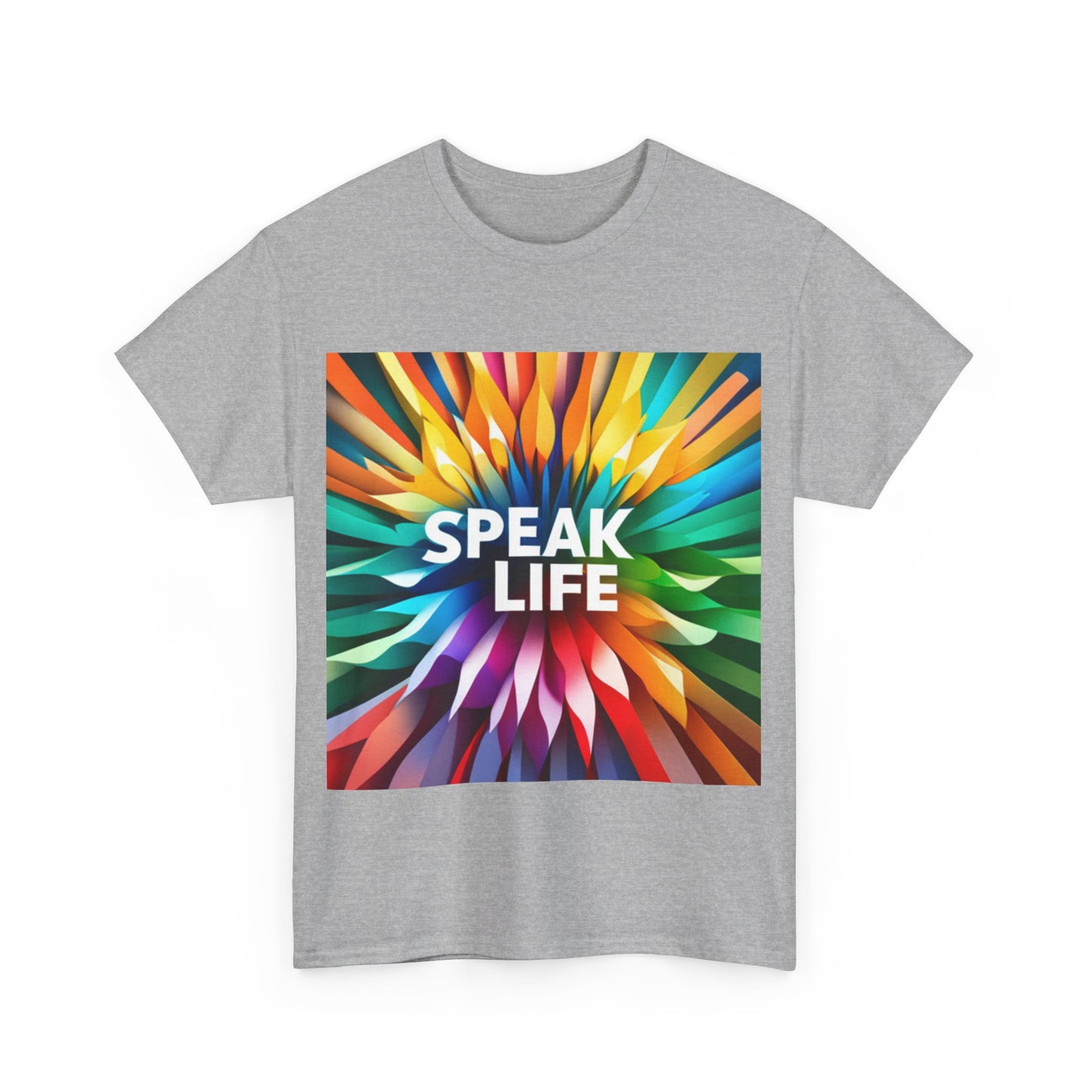 "Speak Life" Burst of Color Unisex Heavy Cotton Tee