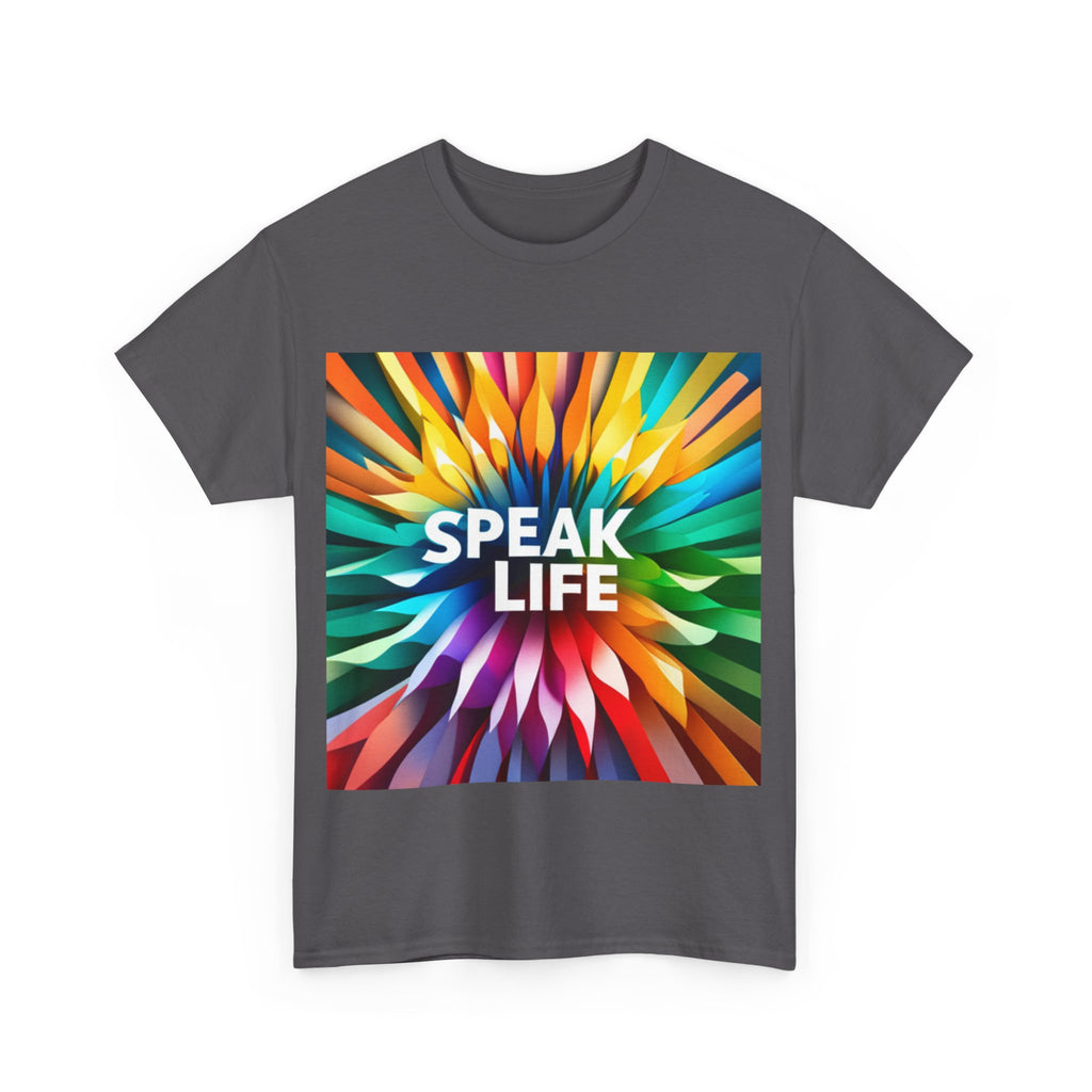 "Speak Life" Burst of Color Unisex Heavy Cotton Tee