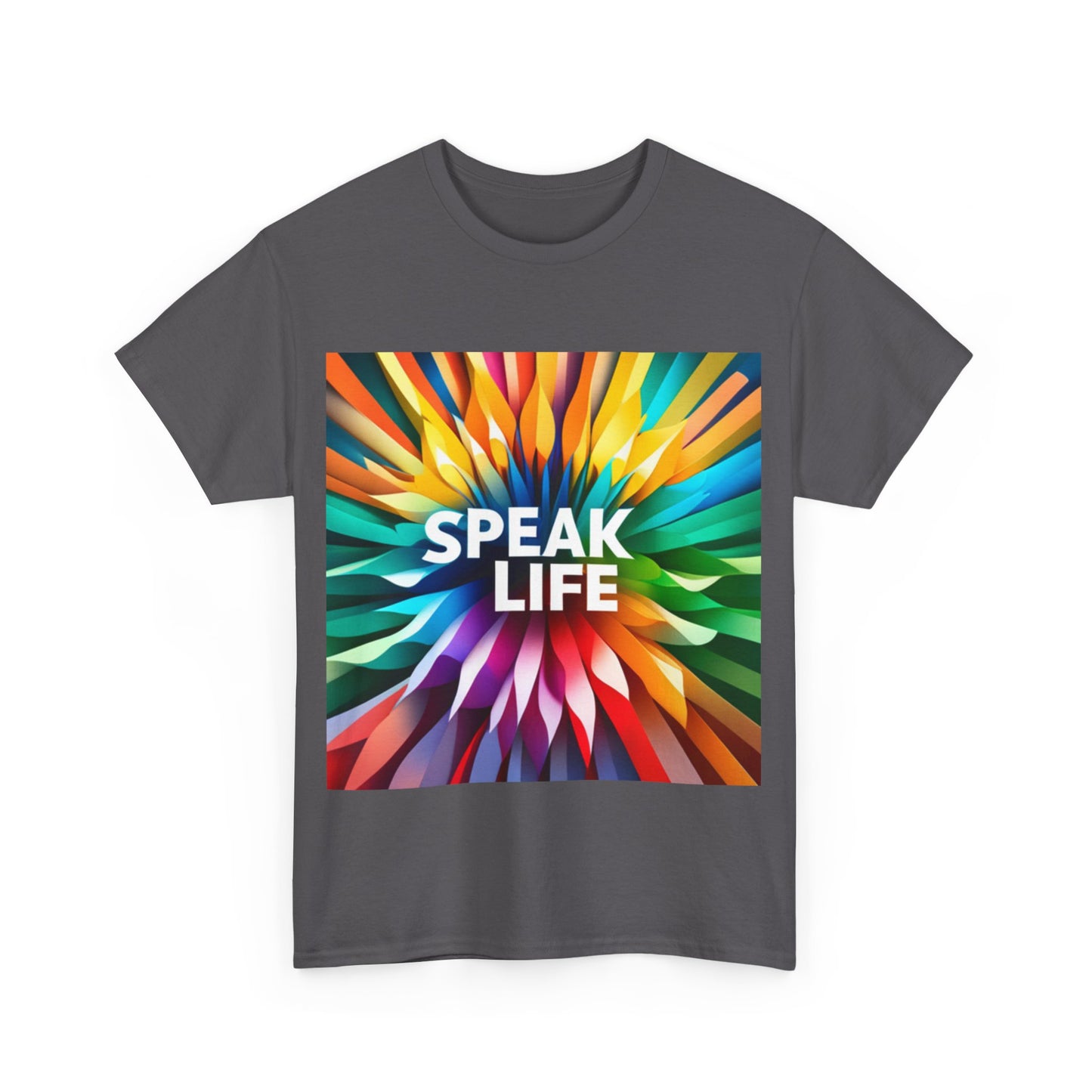 "Speak Life" Burst of Color Unisex Heavy Cotton Tee