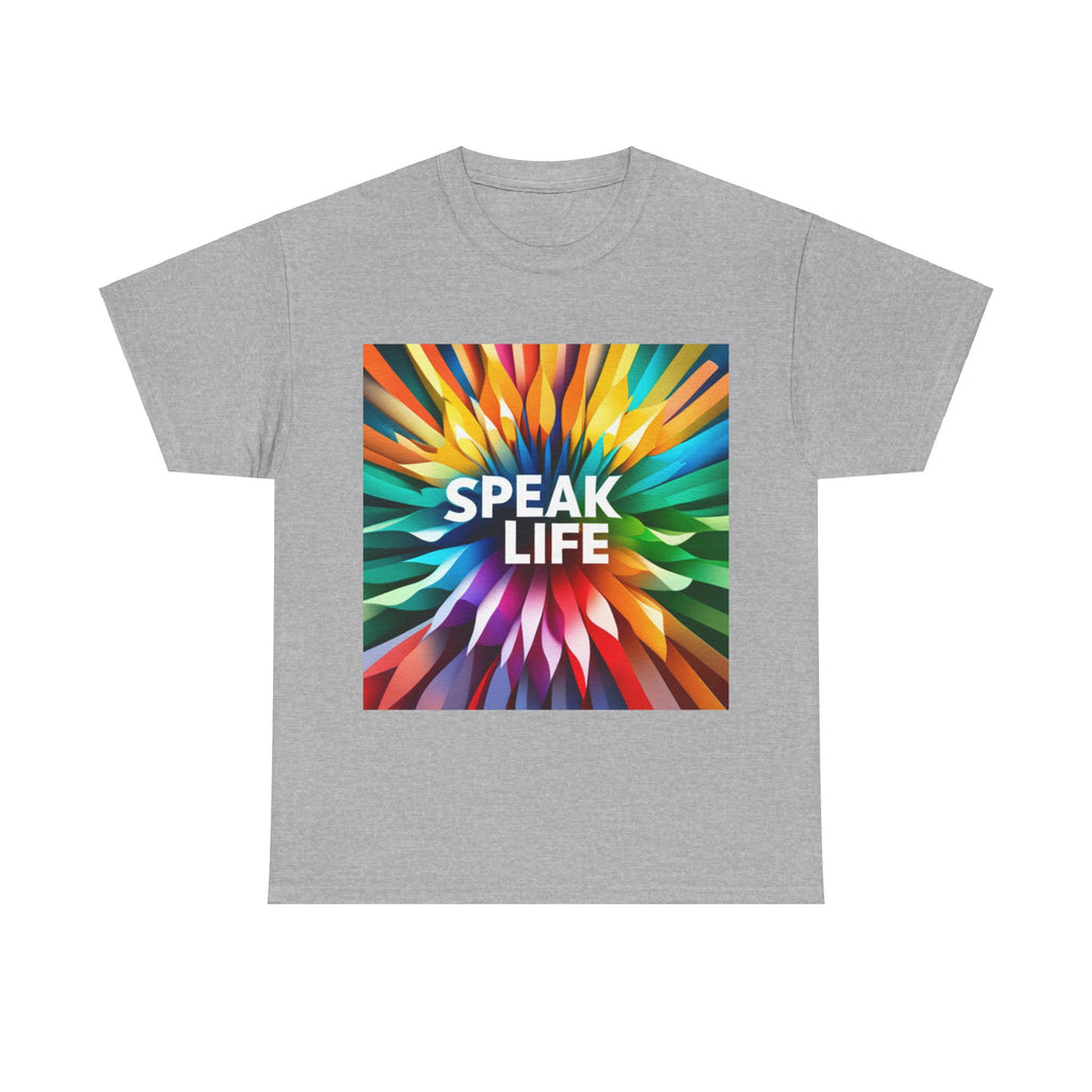 "Speak Life" Burst of Color Unisex Heavy Cotton Tee