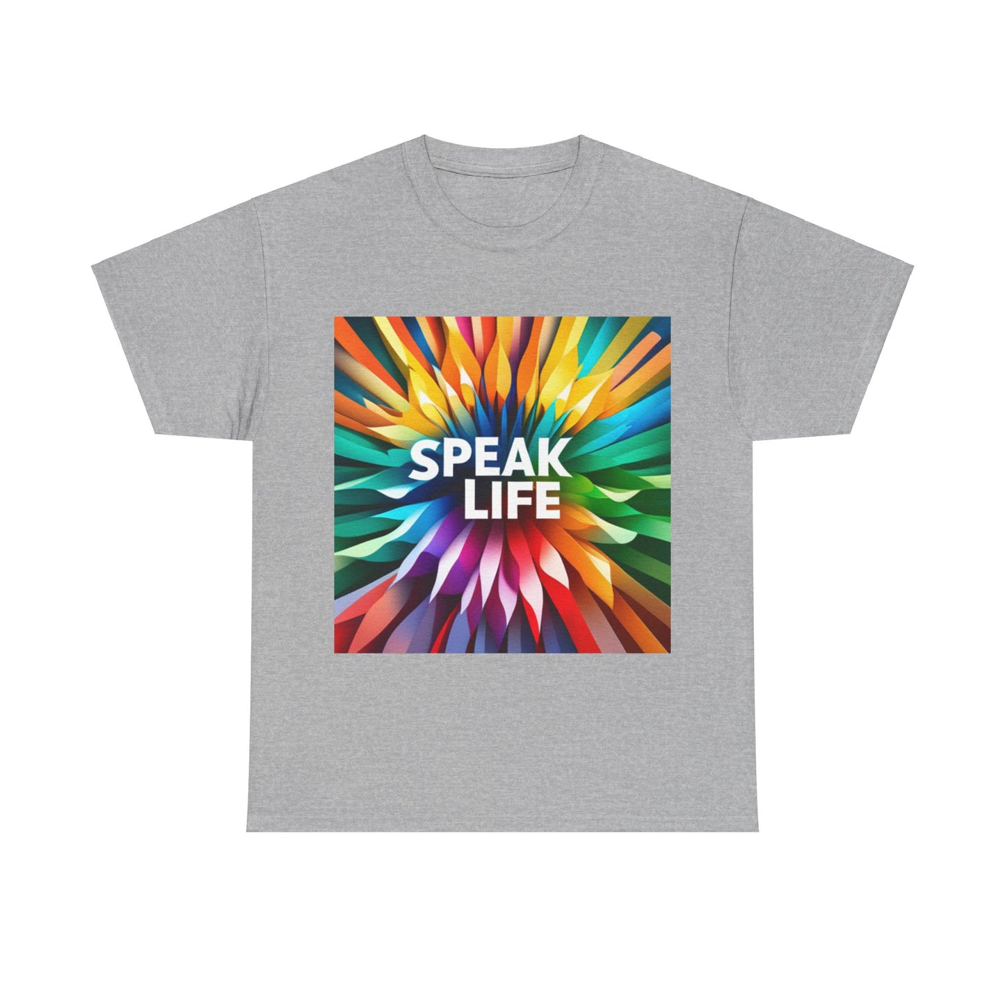 "Speak Life" Burst of Color Unisex Heavy Cotton Tee