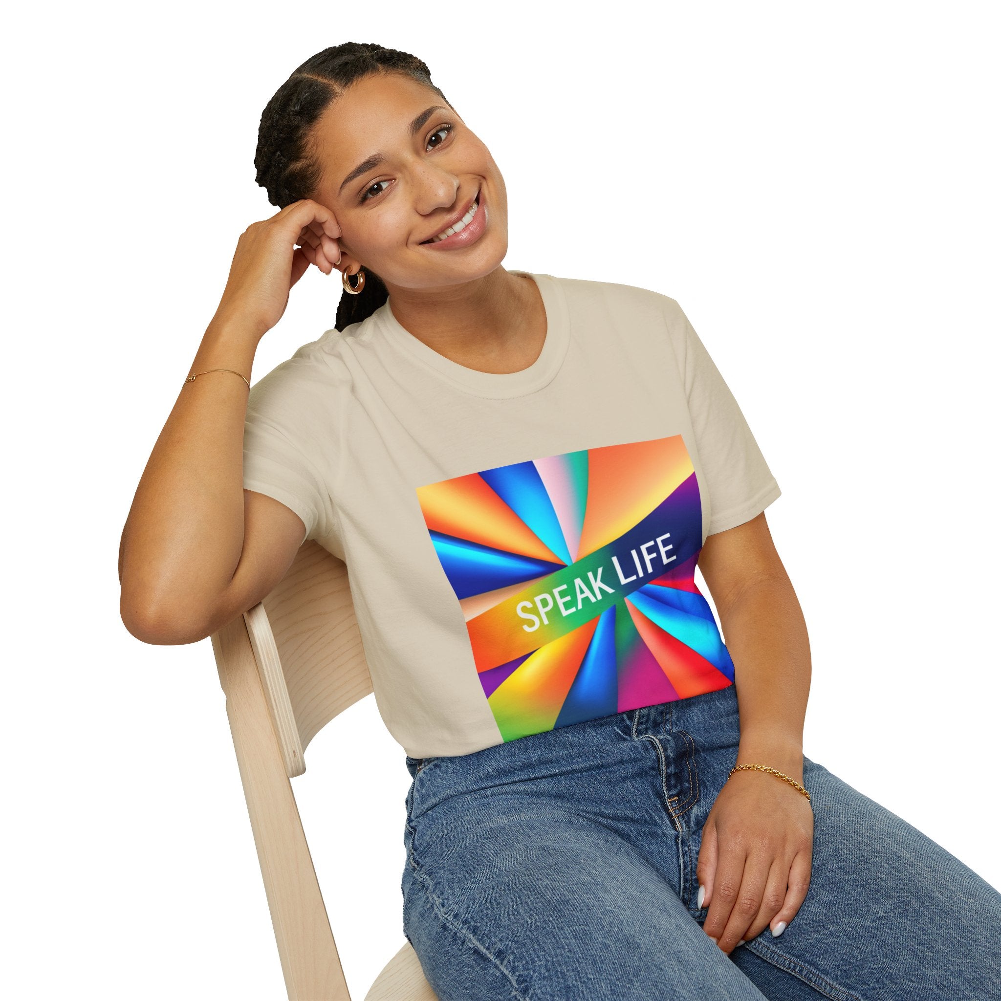 "Speak Life" Kaleidoscope Women's Softstyle T-Shirt