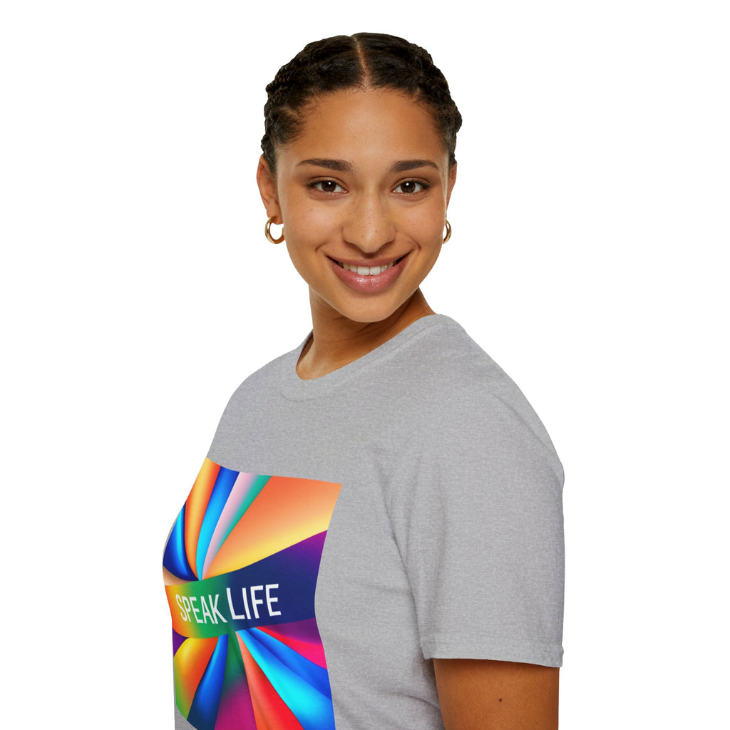 "Speak Life" Kaleidoscope Women's Softstyle T-Shirt