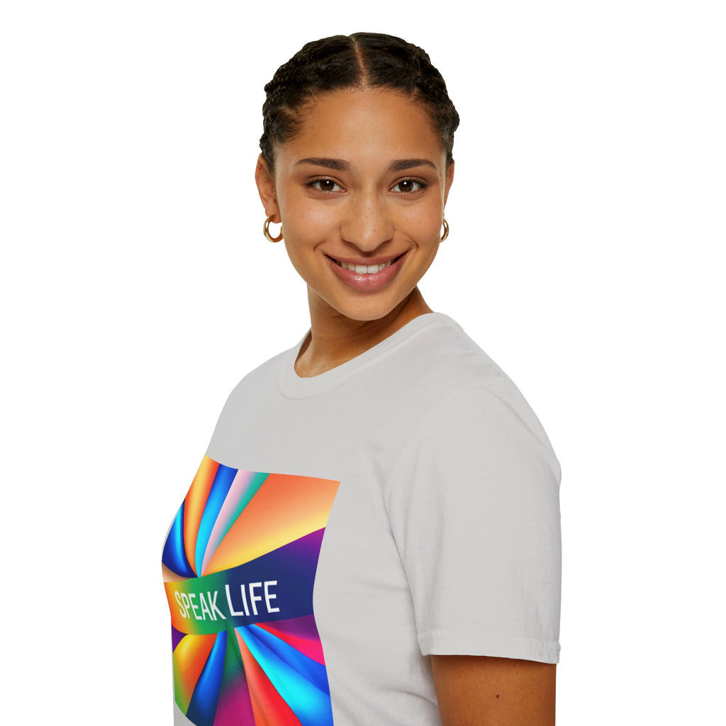 "Speak Life" Kaleidoscope Women's Softstyle T-Shirt