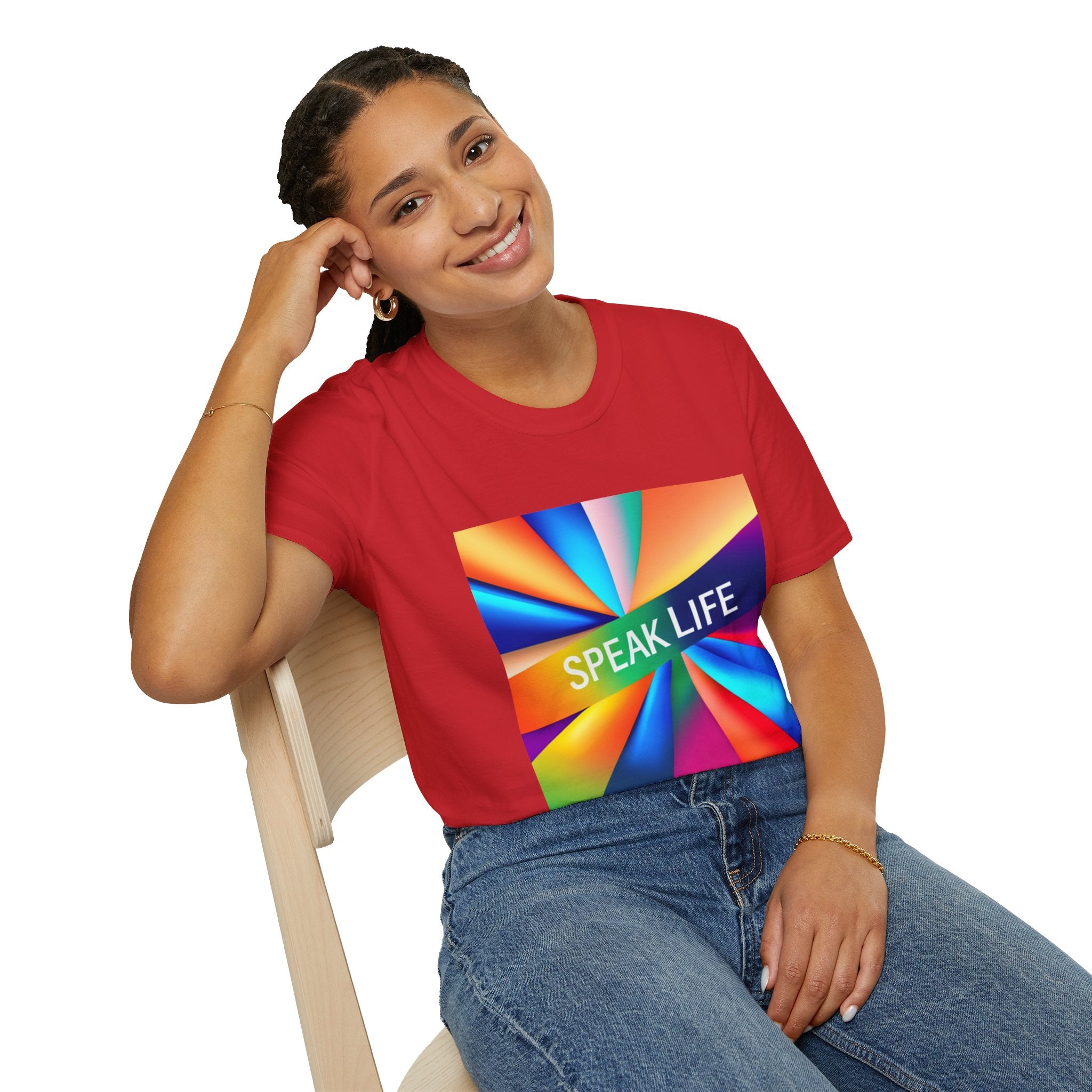 "Speak Life" Kaleidoscope Women's Softstyle T-Shirt