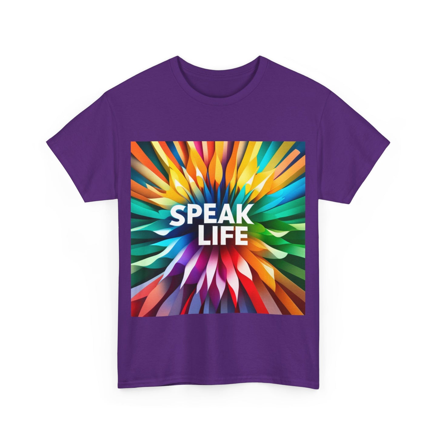 "Speak Life" Burst of Color Unisex Heavy Cotton Tee