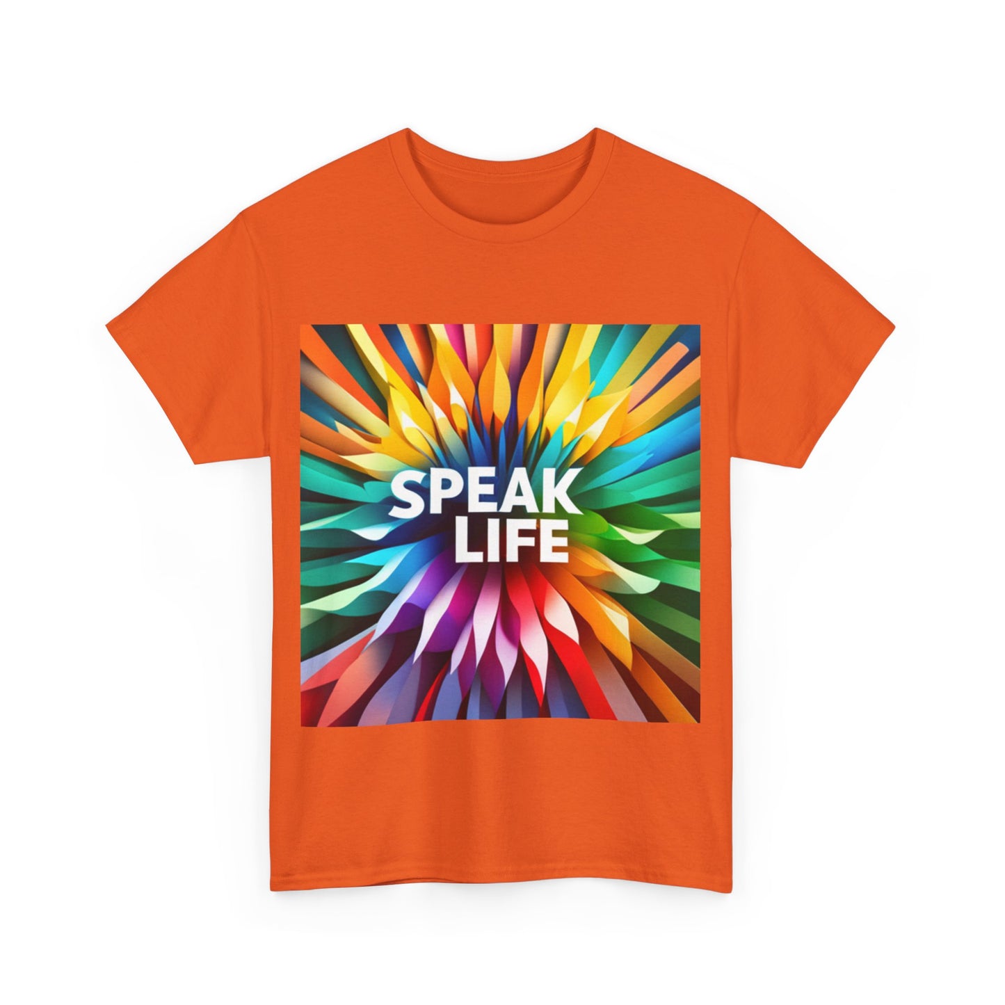 "Speak Life" Burst of Color Unisex Heavy Cotton Tee