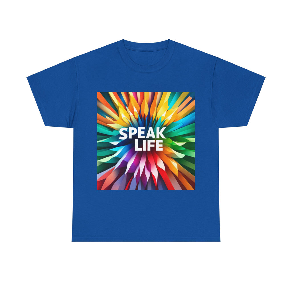 "Speak Life" Burst of Color Unisex Heavy Cotton Tee