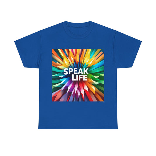 "Speak Life" Burst of Color Unisex Heavy Cotton Tee