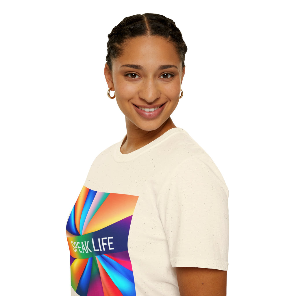 "Speak Life" Kaleidoscope Women's Softstyle T-Shirt