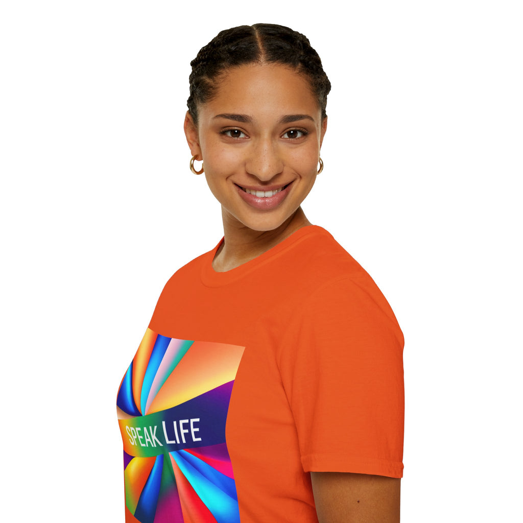 "Speak Life" Kaleidoscope Women's Softstyle T-Shirt