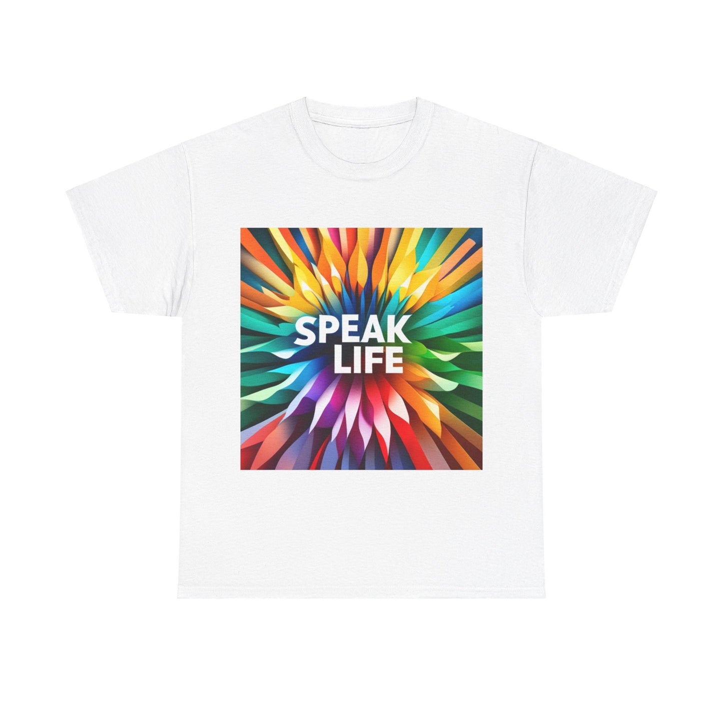 "Speak Life" Burst of Color Unisex Heavy Cotton Tee