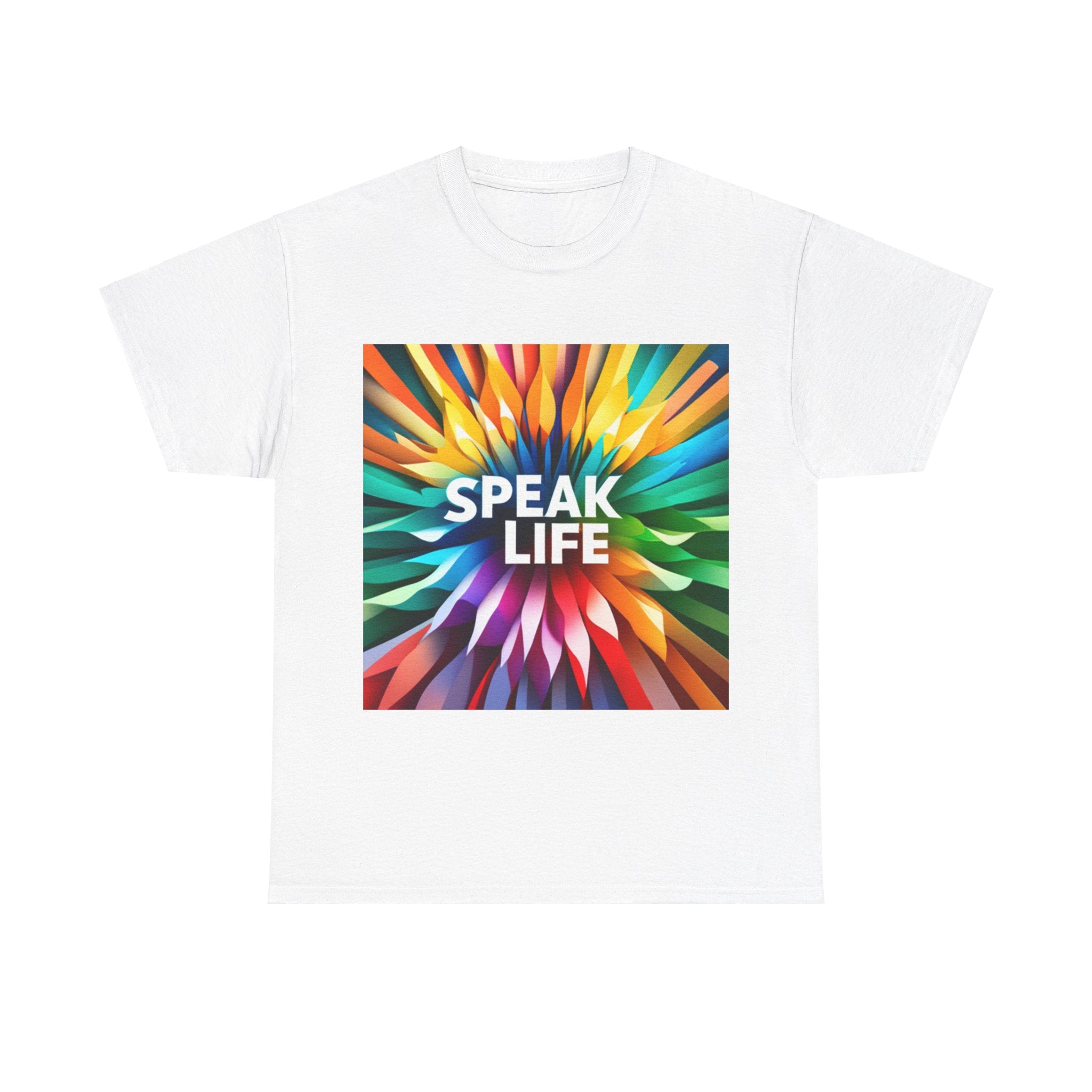 "Speak Life" Burst of Color Unisex Heavy Cotton Tee