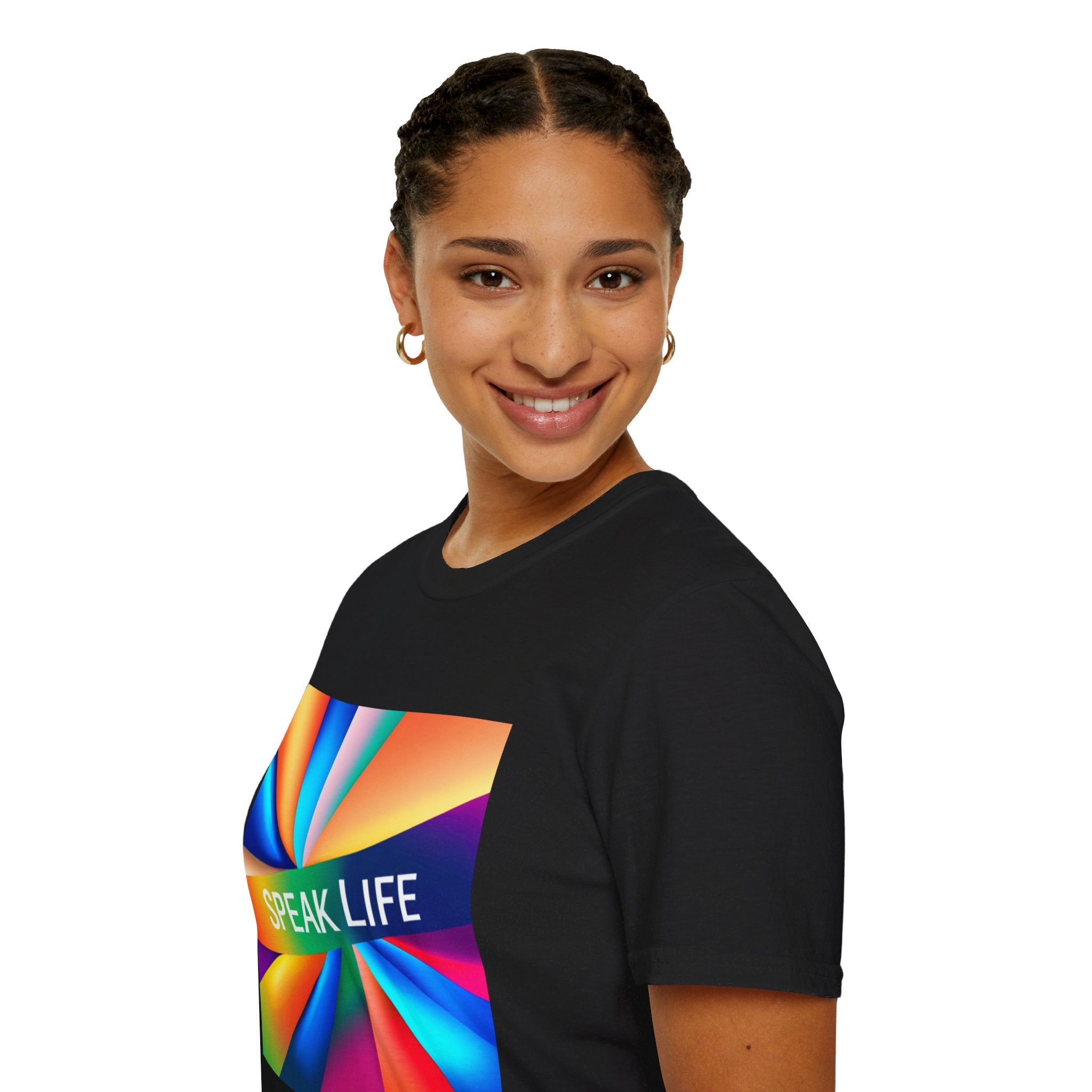 "Speak Life" Kaleidoscope Women's Softstyle T-Shirt