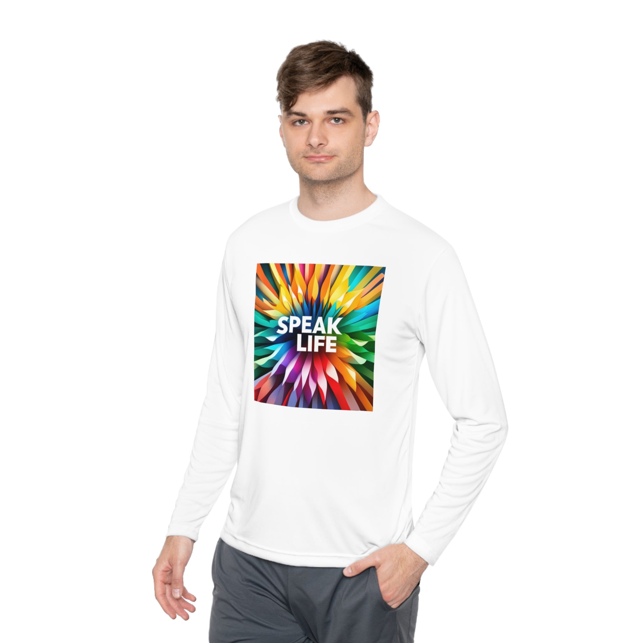 "Speak Life" Burst of Color Unisex Lightweight Long Sleeve Tee