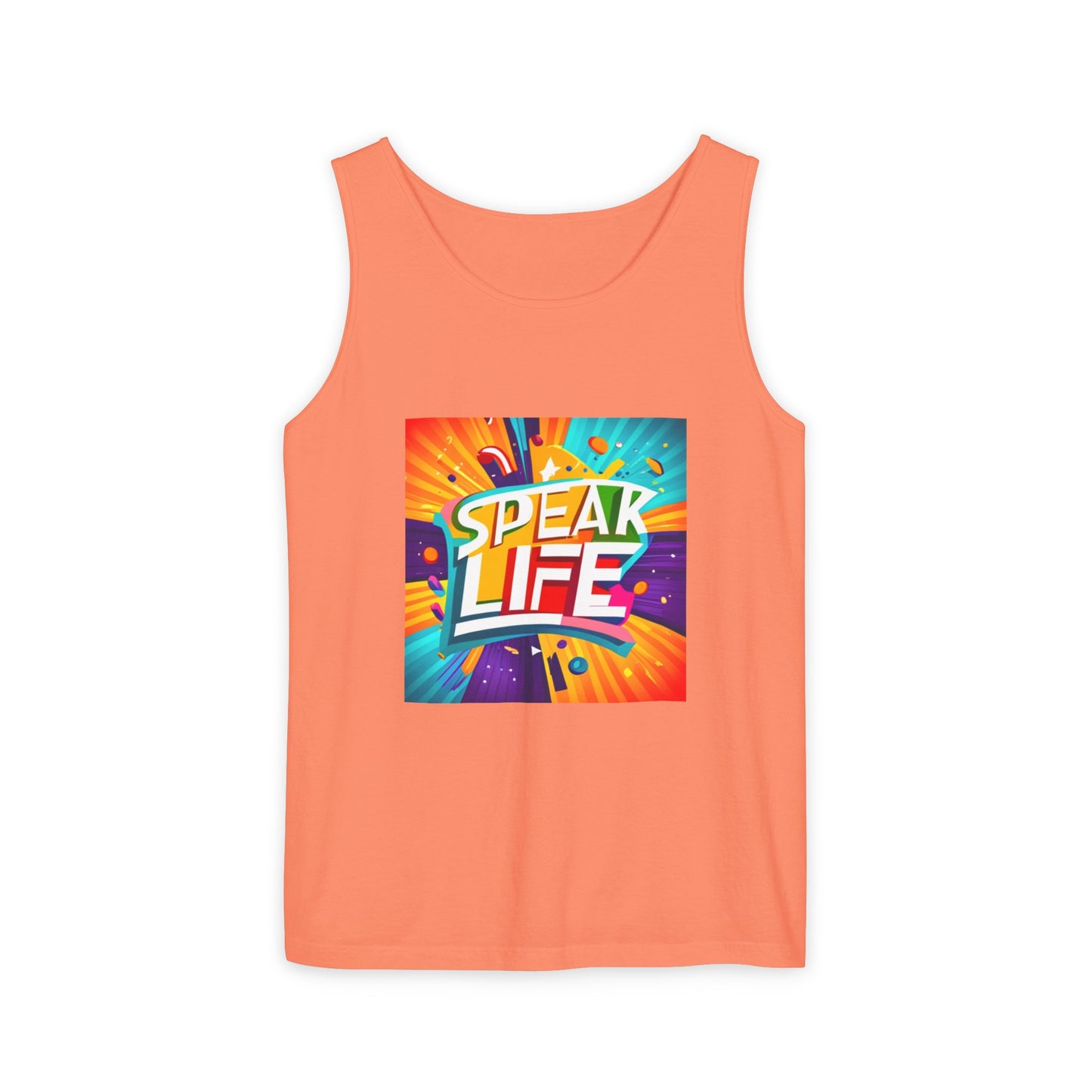 "Speak Life" Paint Splash Unisex Garment-Dyed Tank Top