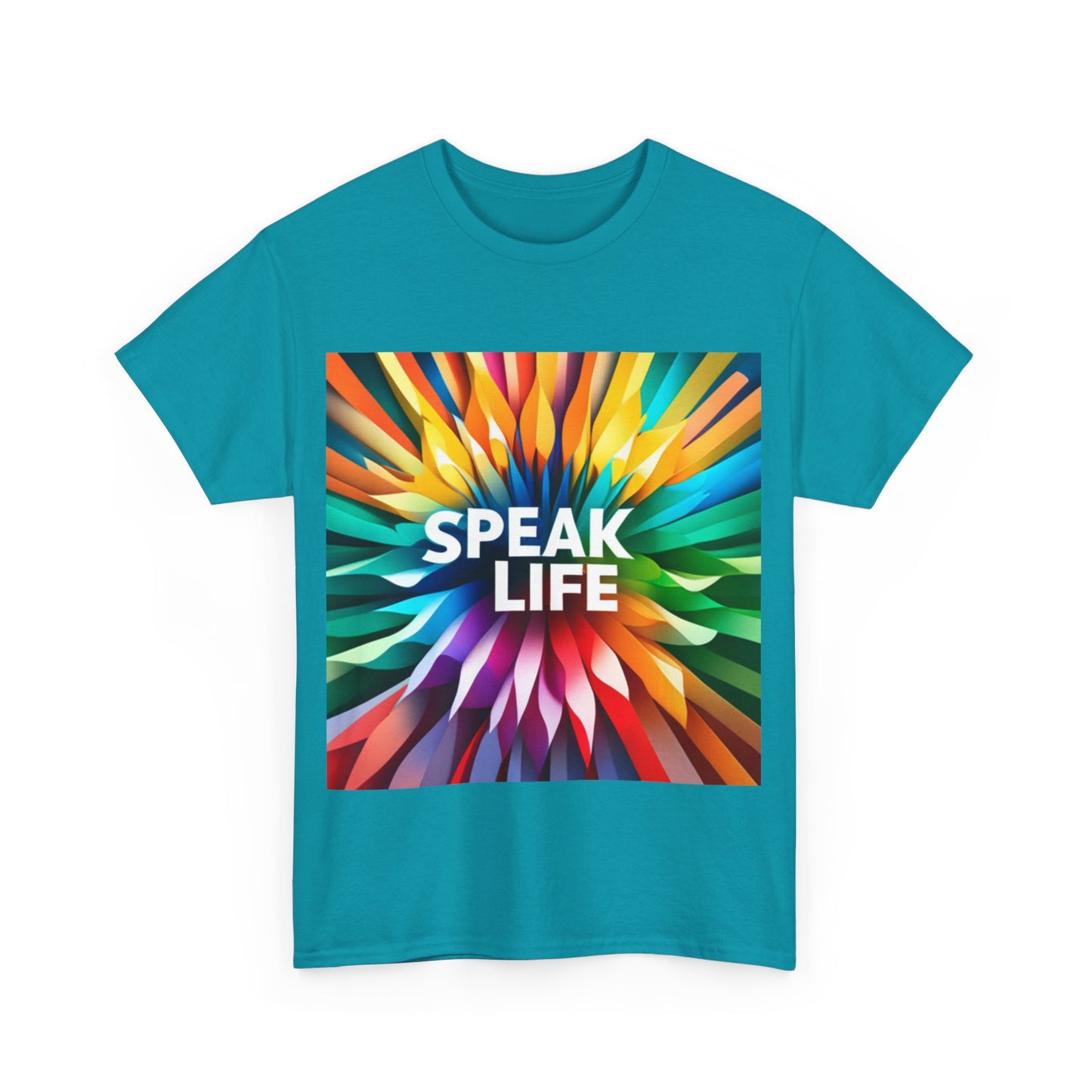 "Speak Life" Burst of Color Unisex Heavy Cotton Tee