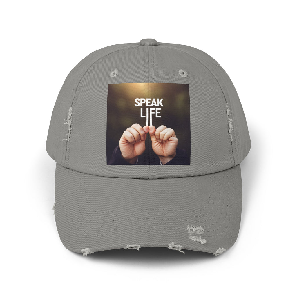 "Speak Life" Unisex Distressed Cap