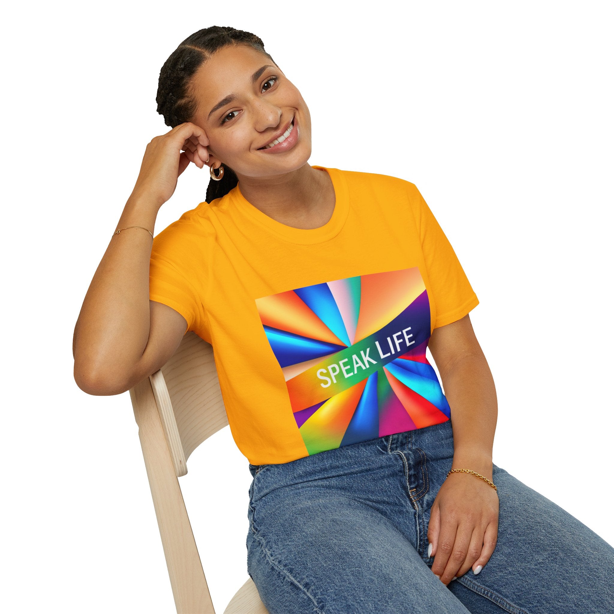 "Speak Life" Kaleidoscope Women's Softstyle T-Shirt