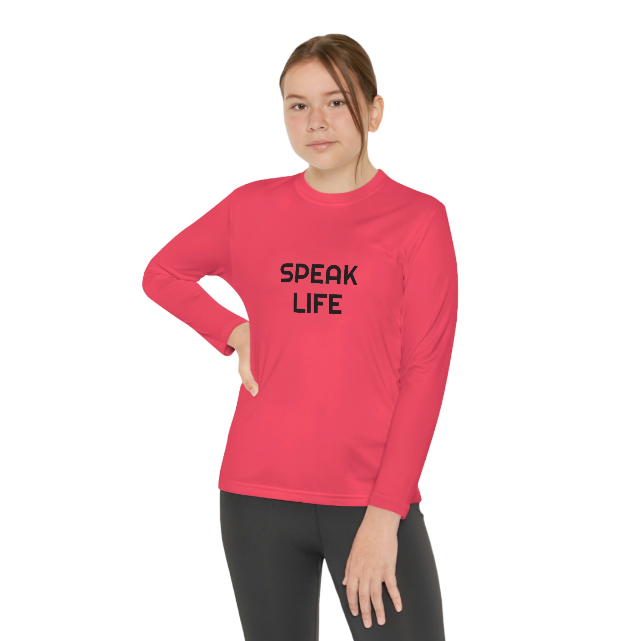 "Speak Life" Youth Long Sleeve Competitor Tee