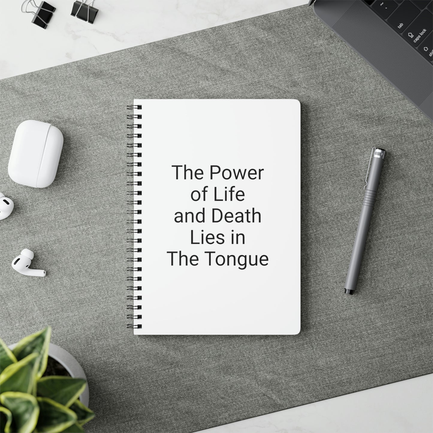 "The Power of Life" Wirobound Softcover Notebook, A5