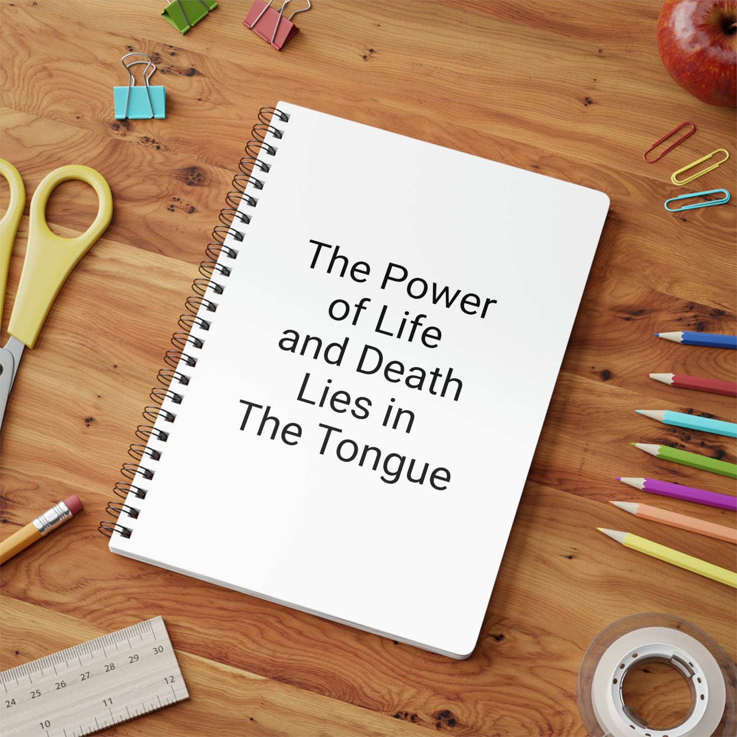 "The Power of Life" Wirobound Softcover Notebook, A5