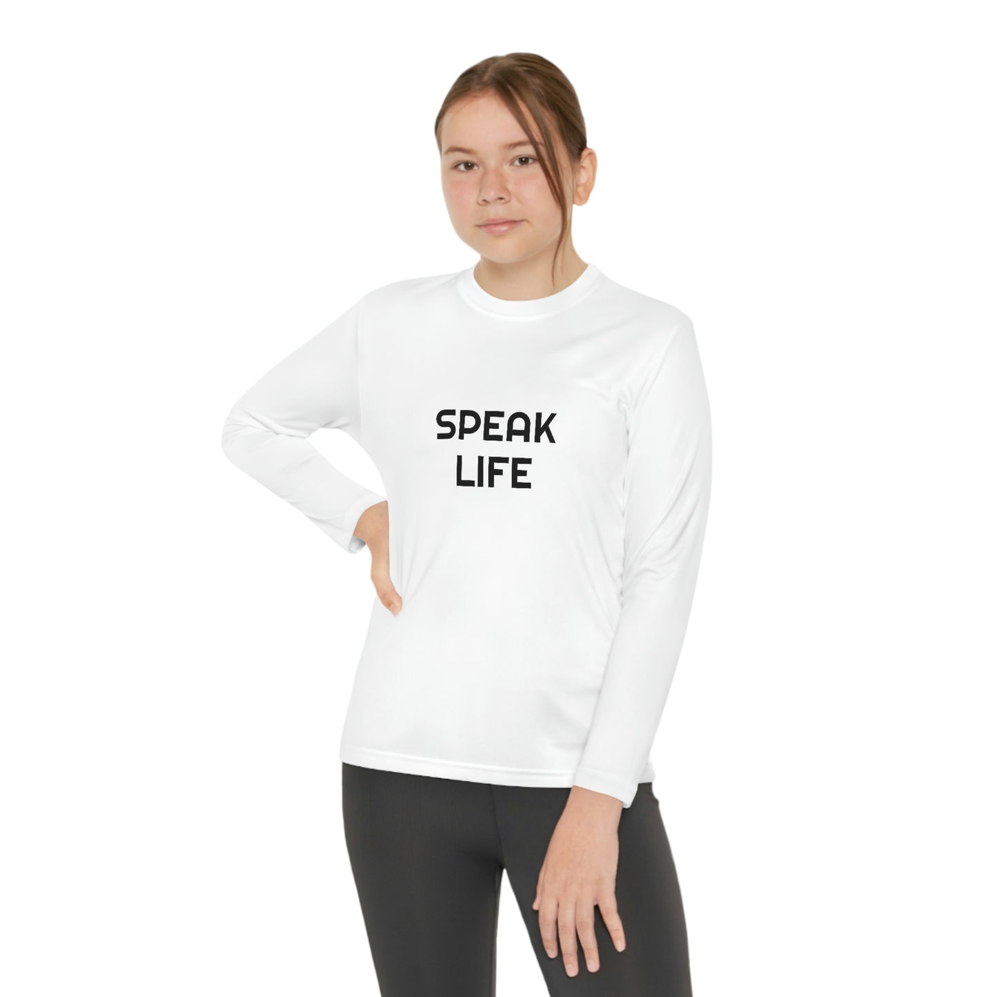 "Speak Life" Youth Long Sleeve Competitor Tee