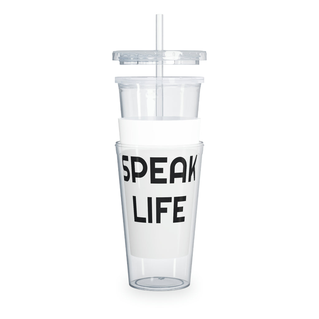 "Speak Life" Plastic Tumbler with Straw