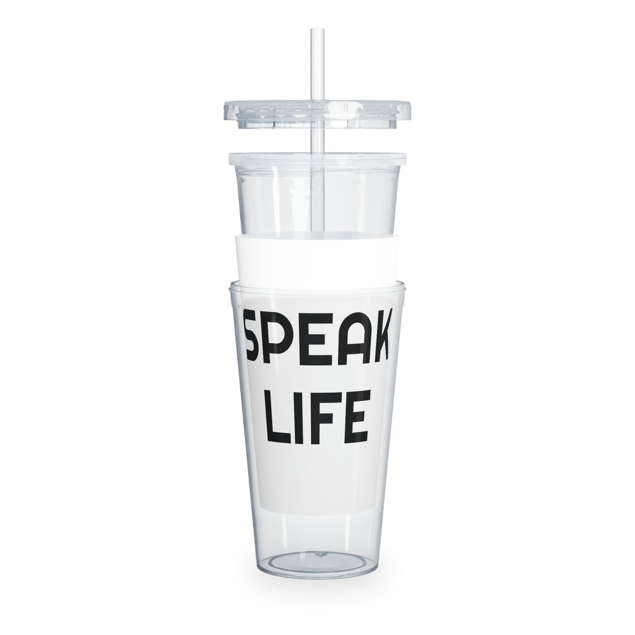 "Speak Life" Plastic Tumbler with Straw